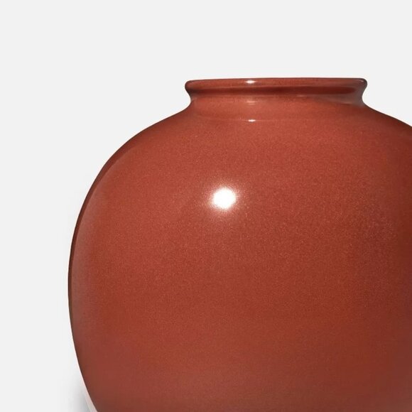 Studio McGee Ceramic round Chocolate Decorative Vase Dark Red Ceramic Round Chocolate Decorative Vase Dark Red -‎ Threshold Studio McGee